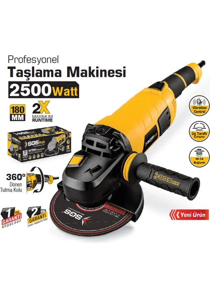 5116 Profesyonel Taşlama Makinesi - 2500 WATT,180MM