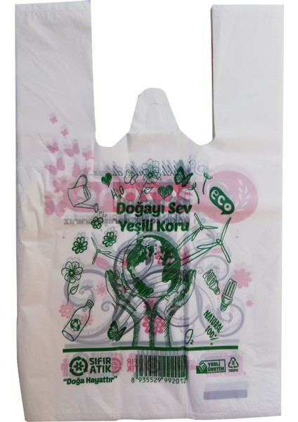 Bio Eczane Poşeti Baskılı Desenli Mini Atlet Boy Poşet 22 x 35 cm 5 kg 1000'li