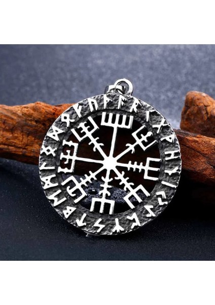 Daisybydaisy Paslanmaz Çelik Vegvisir Savaşçı Pusula Viking Kolye
