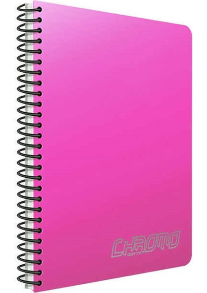 Chromo Spiralli Plastik Kapak Çizgili Defter A5 120 Yaprak