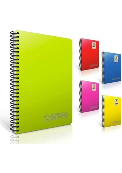 1348 Chromo Spiralli Pp Kapak A5 80 Yp Kareli Defter