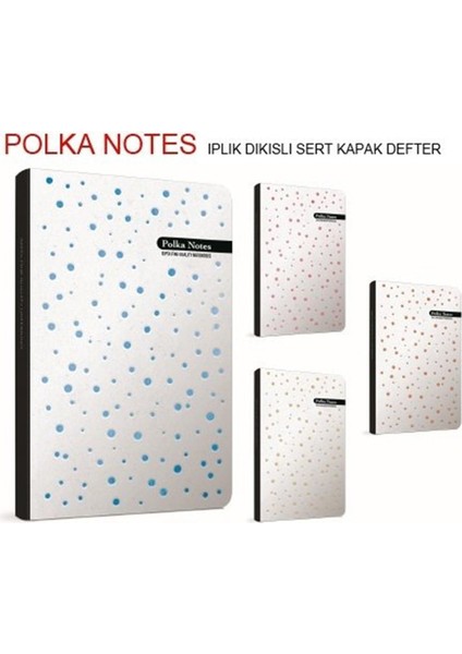Defter Sert Kapak 13X21 120 Yp Çizgisiz Polka Notes 5564