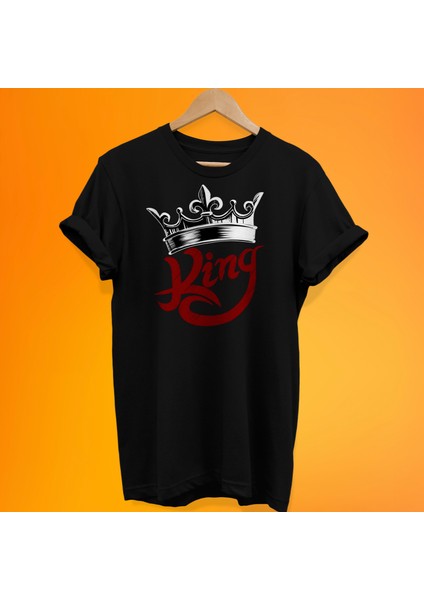 King Baskılı %100 Pamuk Oversize T-Shirt Büyük Beden Tişört