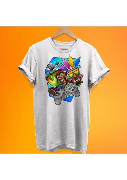 Crashbandicoot Baskılı %100 Pamuk Oversize T-Shirt Büyük Beden Tişört