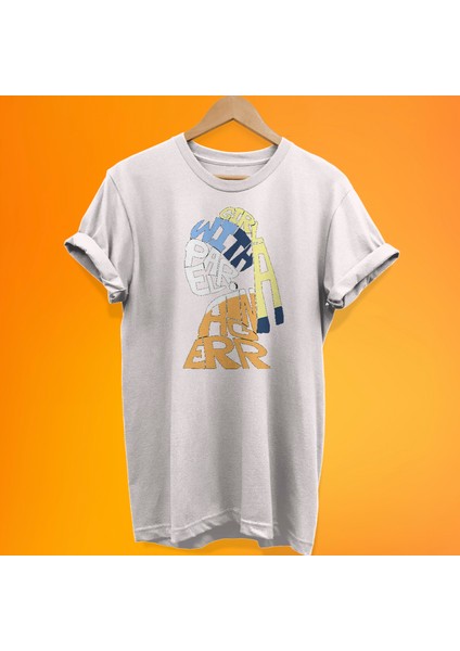 Inci Küpeli Kız Baskılı %100 Pamuk Oversize T-Shirt Büyük Beden Tişört