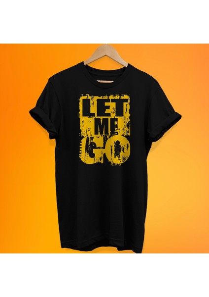 Let Me Go Baskılı %100 Pamuk Oversize T-Shirt Büyük Beden Tişört