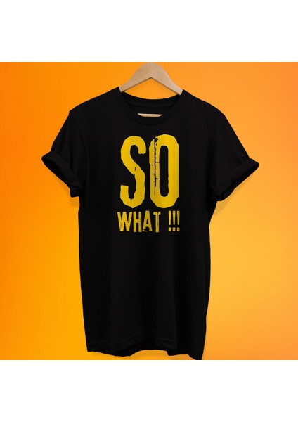 So What Baskılı %100 Pamuk Oversize T-Shirt Büyük Beden Tişört
