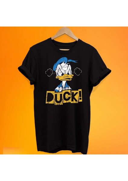 Duck Baskılı %100 Pamuk Oversize T-Shirt Büyük Beden Tişört