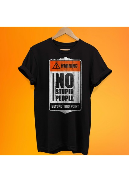 Warning Baskılı %100 Pamuk Oversize T-Shirt Büyük Beden Tişört