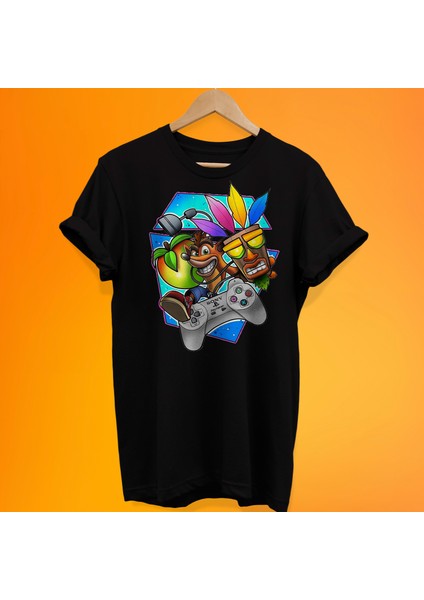 Crash bandicoot Baskılı %100 Pamuk Oversize T-Shirt Büyük Beden Tişört