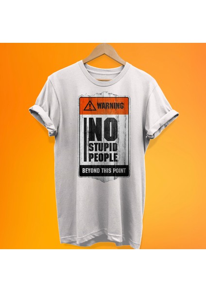 Warning Baskılı %100 Pamuk Oversize T-Shirt Büyük Beden Tişört