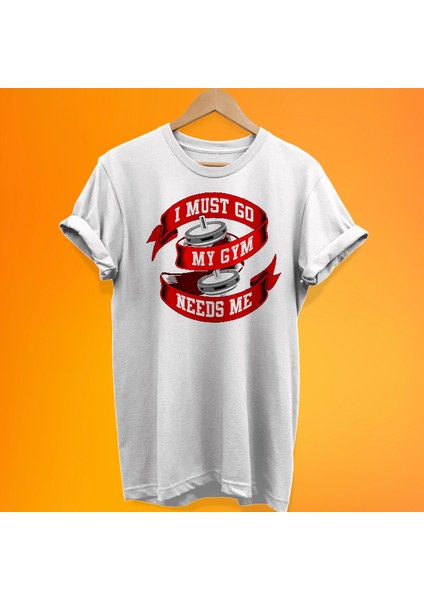 My Gym Needs Me Baskılı %100 Pamuk Oversize T-Shirt Büyük Beden Tişört
