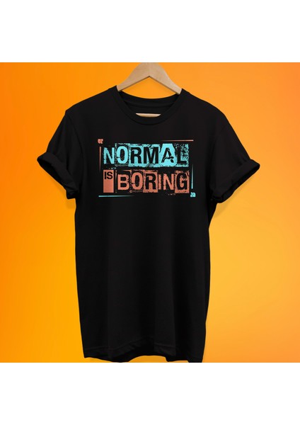 Normal Sıkıcıdır Yazılı %100 Pamuk Oversize T-Shirt Büyük Beden Tişört