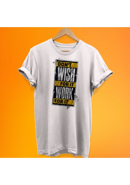 Wish-Work Baskılı %100 Pamuk Oversize T-Shirt Büyük Beden Tişört