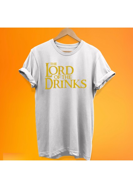 Of The Drinks Baskılı %100 Pamuk Oversize T-Shirt Büyük Beden Tişört