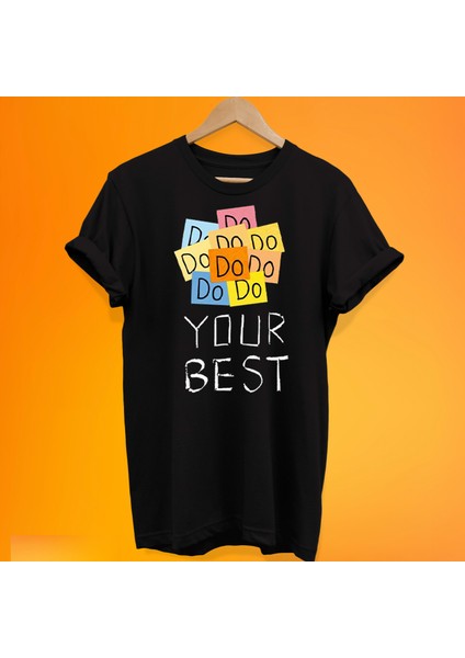 Elinden Gelenin En Iyisini Yap Yazılı %100 Pamuk Oversize T-Shirt Büyük Beden Tişört