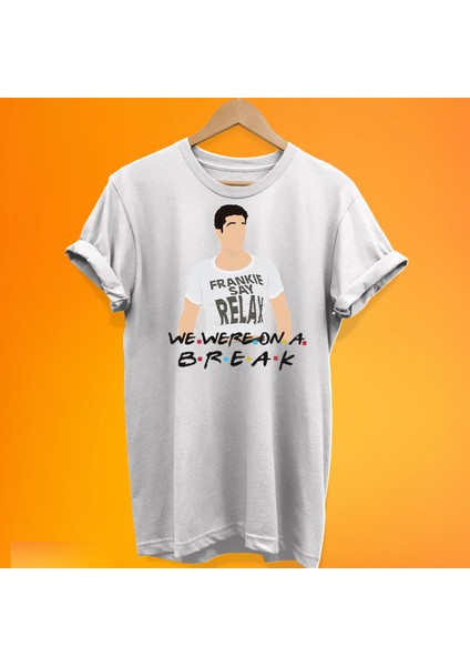 Friends Ross Baskılı %100 Pamuk Oversize T-Shirt Büyük Beden Tişört