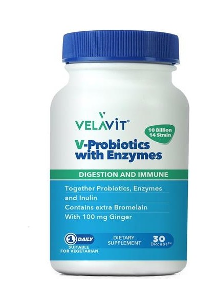 V-Probiotics Enzymes Takviye Edici Gıda 30 Kapsül