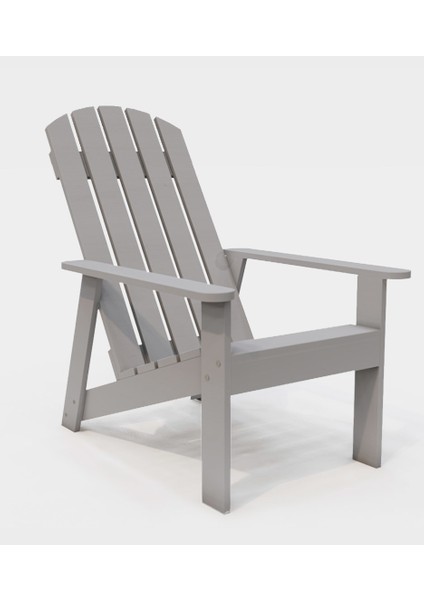 Ekopark Modern Ahşap Oval Adirondack Balkon, Bahçe Koltuğu