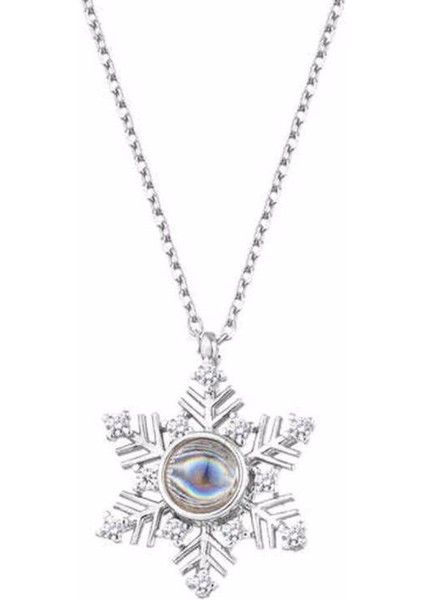 Yüz Dilde Seni Seviyorum Kar Tanesi Model Gümüş Kolye fiyatları