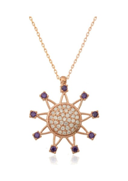 Güneş 925 Ayar Gümüş Kolye