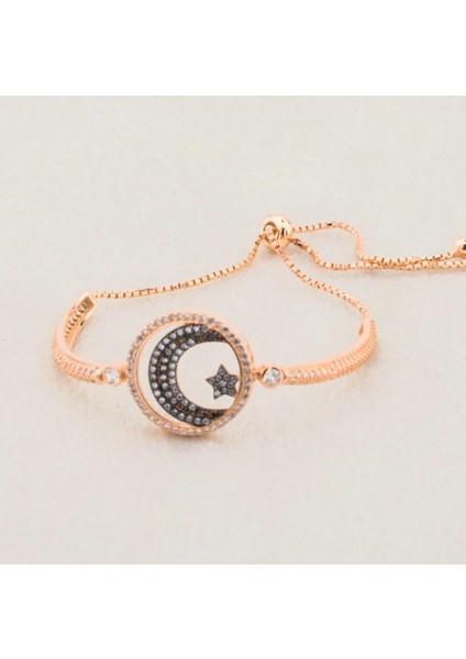 Ay Yıldız Asansörlü 925 Ayar Gümüş Bileklik