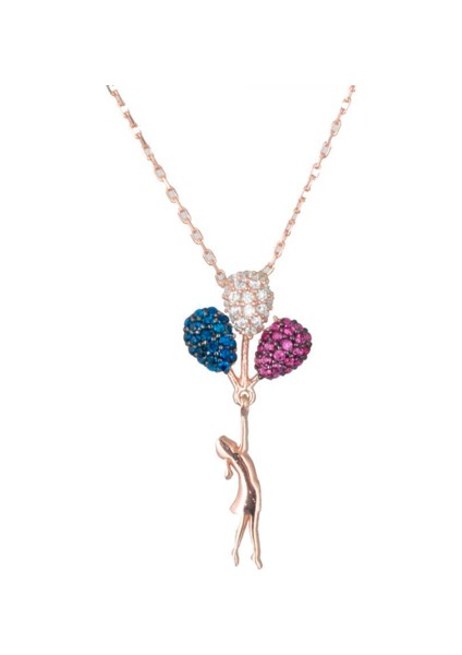 Balonlu Kız 925 Ayar Gümüş Kolye