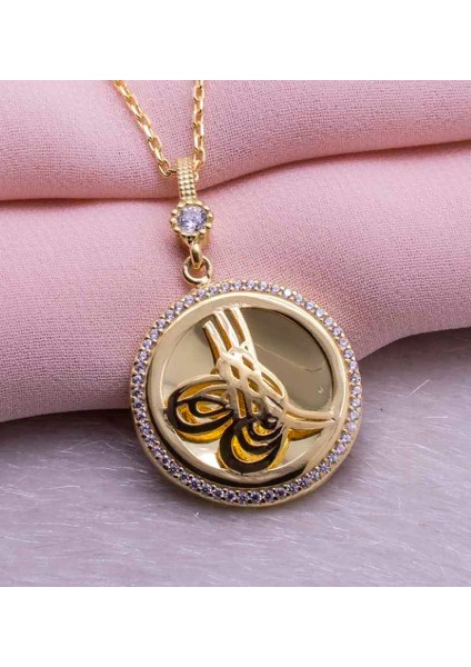 Osmanlı Tuğra Altın Kaplama 925 Ayar Gümüş Kolye