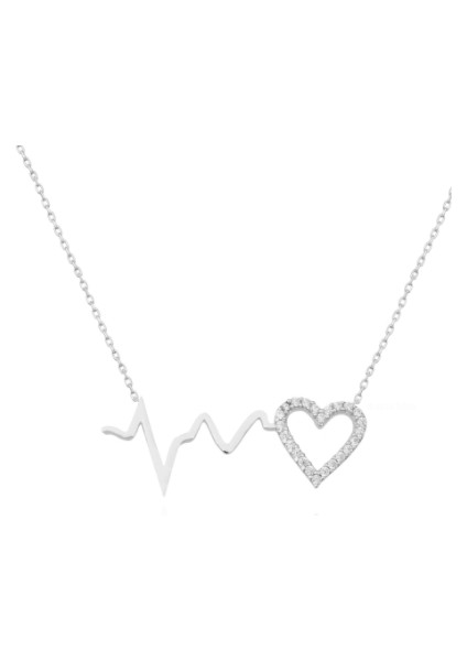 Kalp 925 Ayar Gümüş Kolye