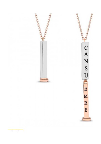 Isim Yazılan 925 Ayar Gümüş Kolye