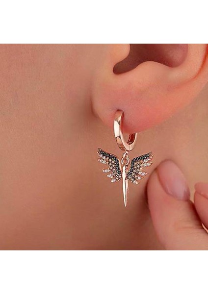 Mikail Kanadı 925 Ayar Gümüş Küpe