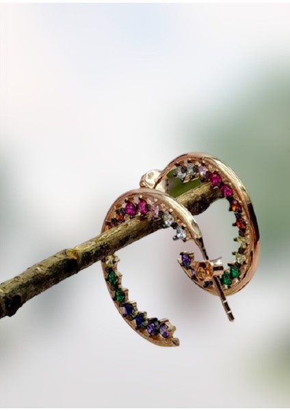 Mix Taşlı 925 Ayar Gümüş Küpe