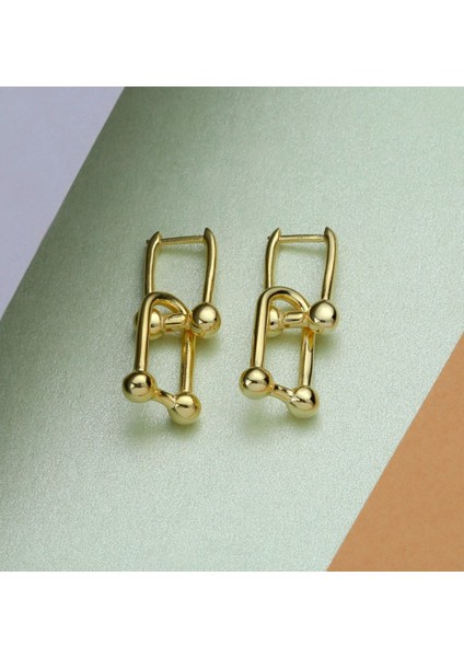 Gold 925 Ayar Gümüş Küpe