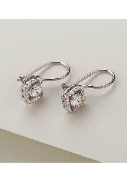 Sallantılı Taş 925 Ayar Gümüş Küpe