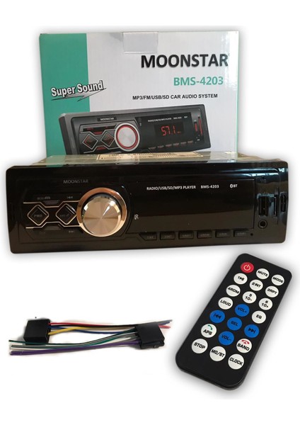 Moonstar Bms 4203 Kumandalı ve Bluetoothlu Oto Teyp