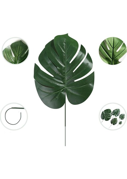 Yapay Çiçek Deve Tabanı Yaprağı 10 Adet Yapay Monstera Yaprağı