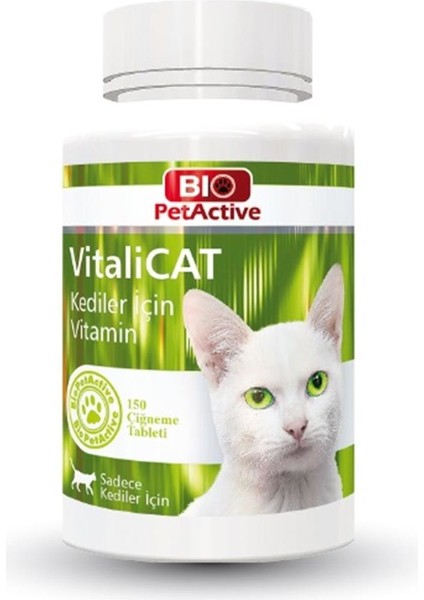 Pet Active Vitalicat Yavru ve Yetişkin Kedi Vitamini 150 Tablet 75GR