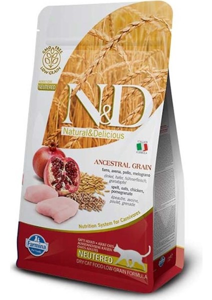 N&d Düşük Tahıllı Tavuk ve Narlı Kısır Kedi Maması 1.5 kg