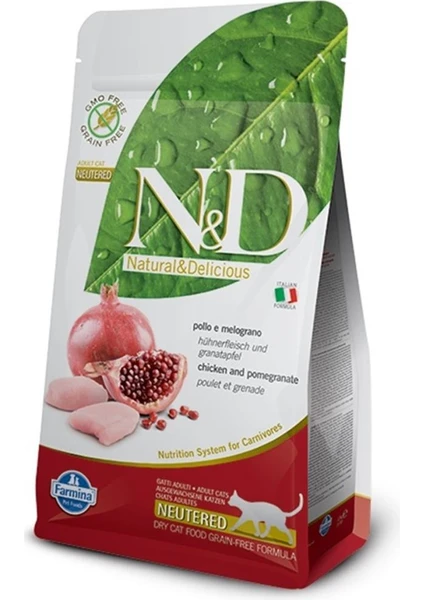 N&d Tahılsız Tavuklu Narlı Kısırlaştırılmış Kedi Maması 1.5 kg