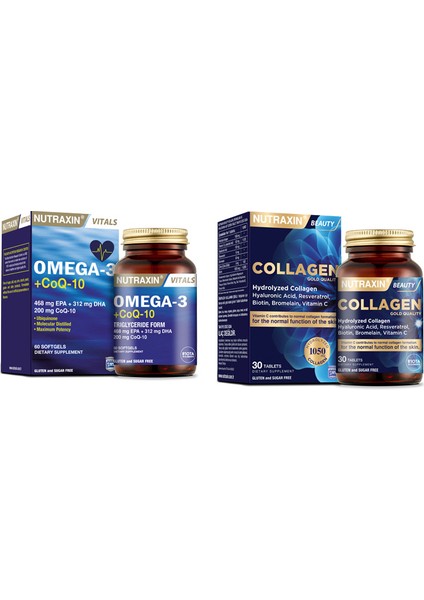 Omega 3 +Coq-10 (Koenzim) 60 Yumuşak Kapsül + Hidrolize 30 Tablet