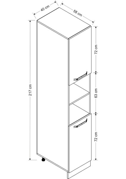 40 cm Mutfak Boy Dolabı Beyaz D40B2 indirimleri