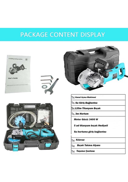 Elektrikli Duvar Oluk Kanal Açma ve Kablo Yerleştirme Makinesi 42MM 3500 Watt 6.5kg + Lazer Hizalama indirimleri