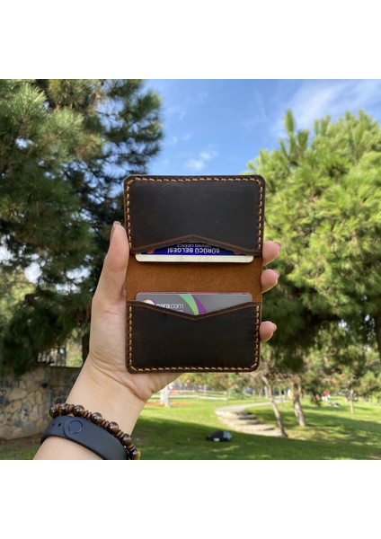 Orenda- El Yapımı Deri Minimalist Kartlık Kahverengi fiyatları