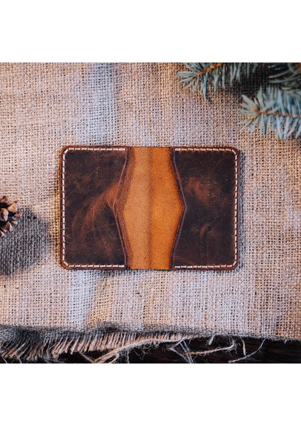 Orenda- El Yapımı Deri Minimalist Kartlık Kahverengi indirimleri