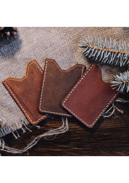 Mınımalıst - El Yapımı Deri Kartlık Taba Kahve fırsatları