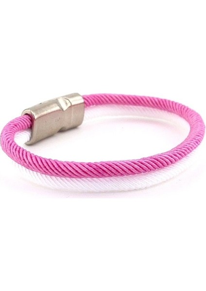 Pembe Beyaz Iki Sıralı Metal Mıknatıslı Erkek Bileklik fiyatları