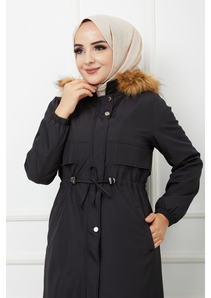 Siyah Içi Kürkü ve Su Geçirmez Bayan Kışlık Mont&kaban indirimleri