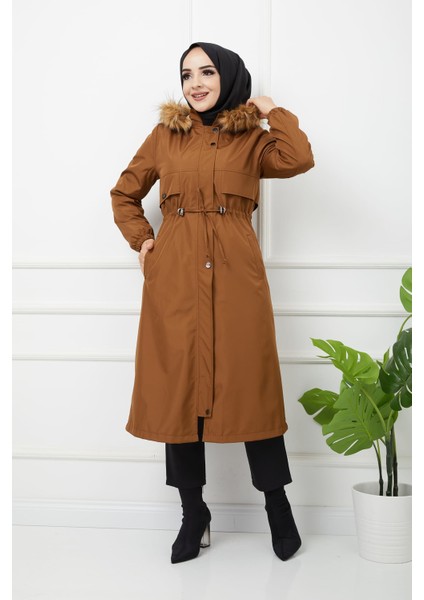 Taba Içi Kürkü ve Su Geçirmez Bayan Kışlık Mont&kaban