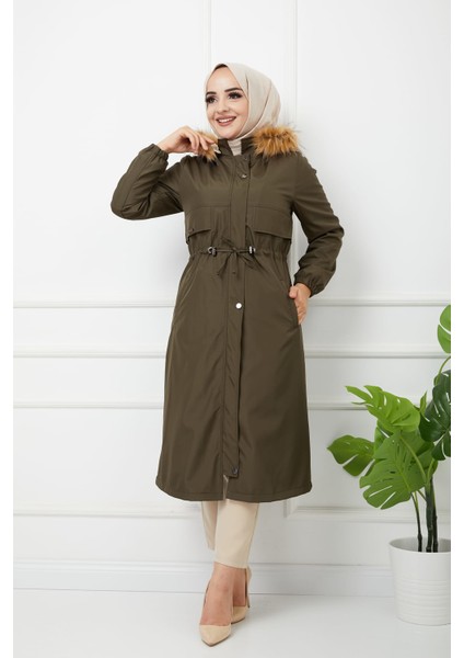 Haki Içi Kürkü ve Su Geçirmez Bayan Kışlık Mont&kaban fiyatları