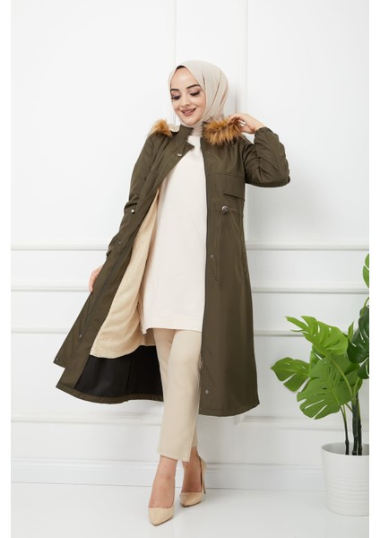 Haki Içi Kürkü ve Su Geçirmez Bayan Kışlık Mont&kaban indirimleri